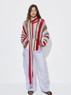 Striped Crochet Sweater|Parfois Store