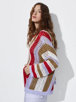 Striped Crochet Sweater|Parfois Store