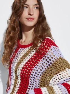 Striped Crochet Sweater|Parfois Store