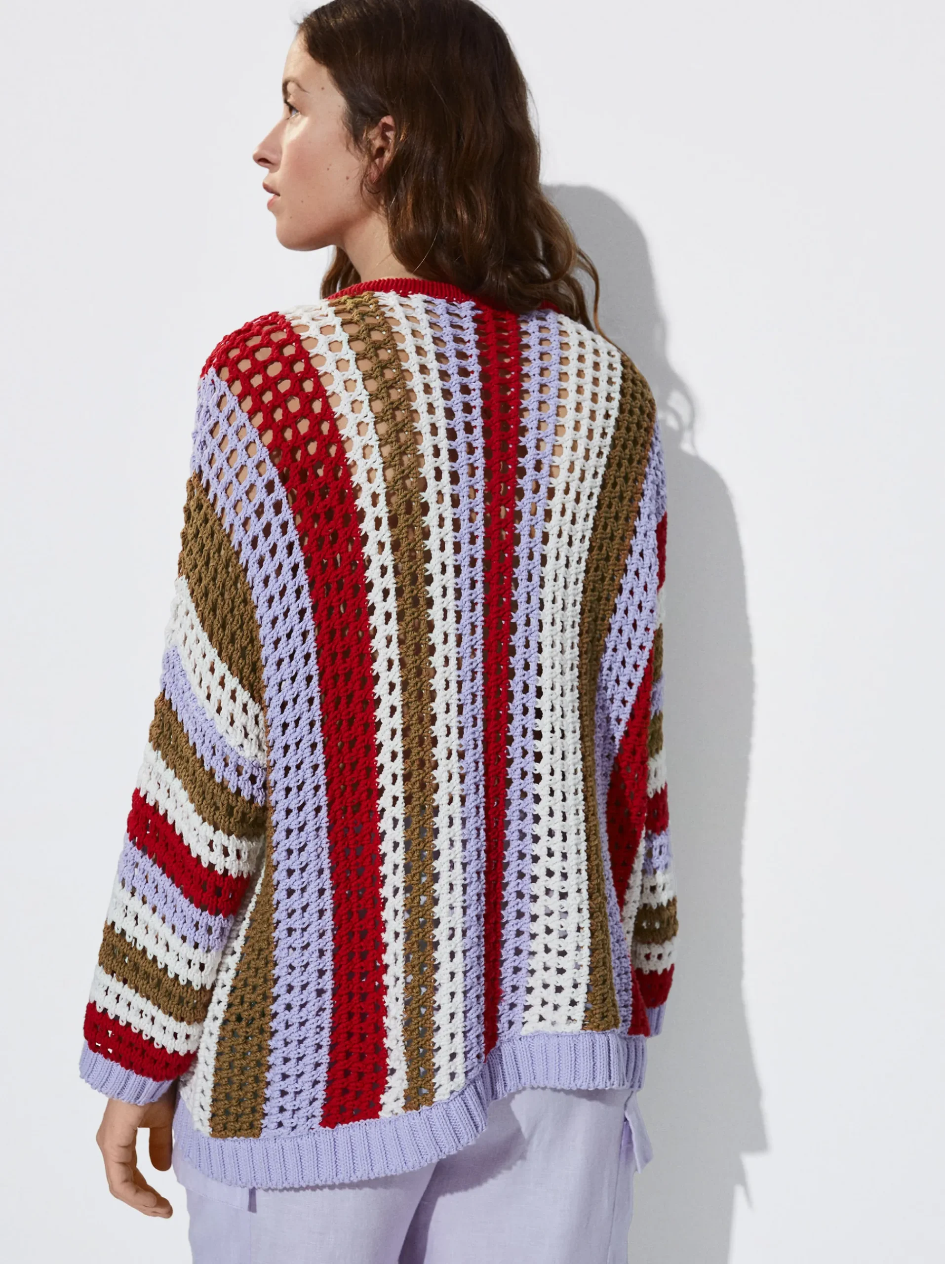 Striped Crochet Sweater|Parfois Store