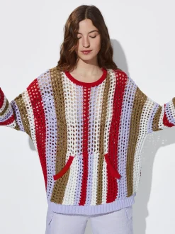 Striped Crochet Sweater|Parfois New