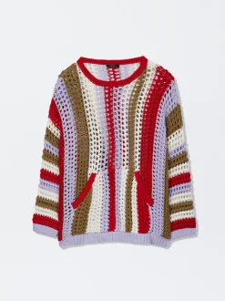 Striped Crochet Sweater|Parfois New