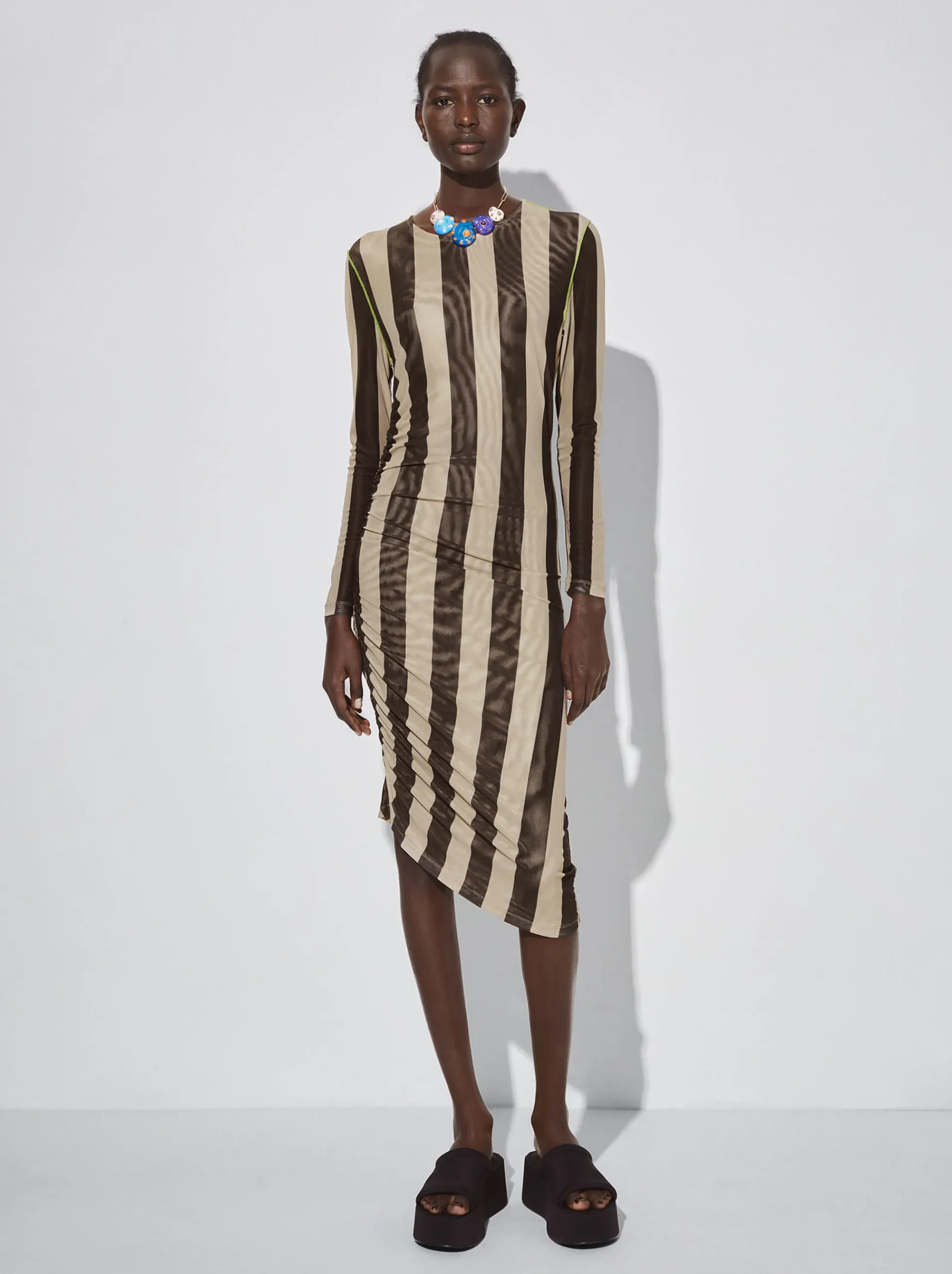 Striped Tulle Midi Dress|Parfois Flash Sale