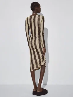 Striped Tulle Midi Dress|Parfois Flash Sale
