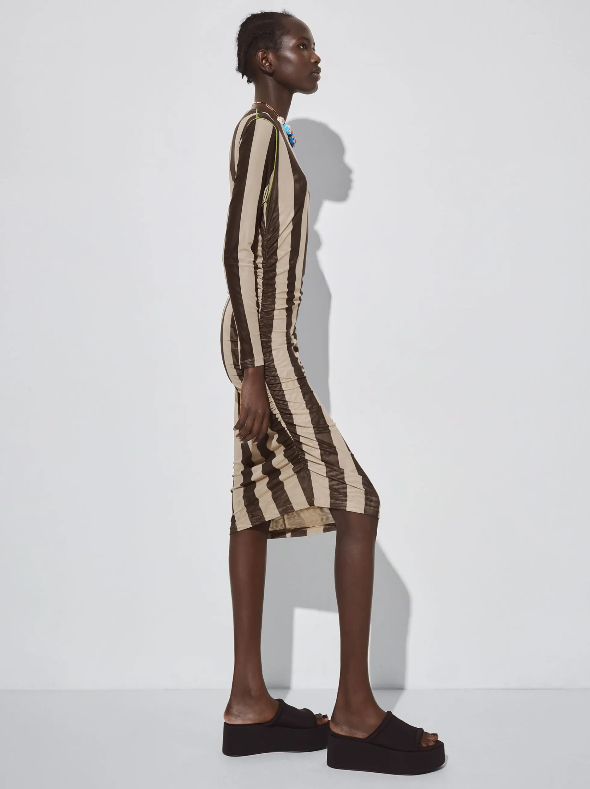 Striped Tulle Midi Dress|Parfois Flash Sale