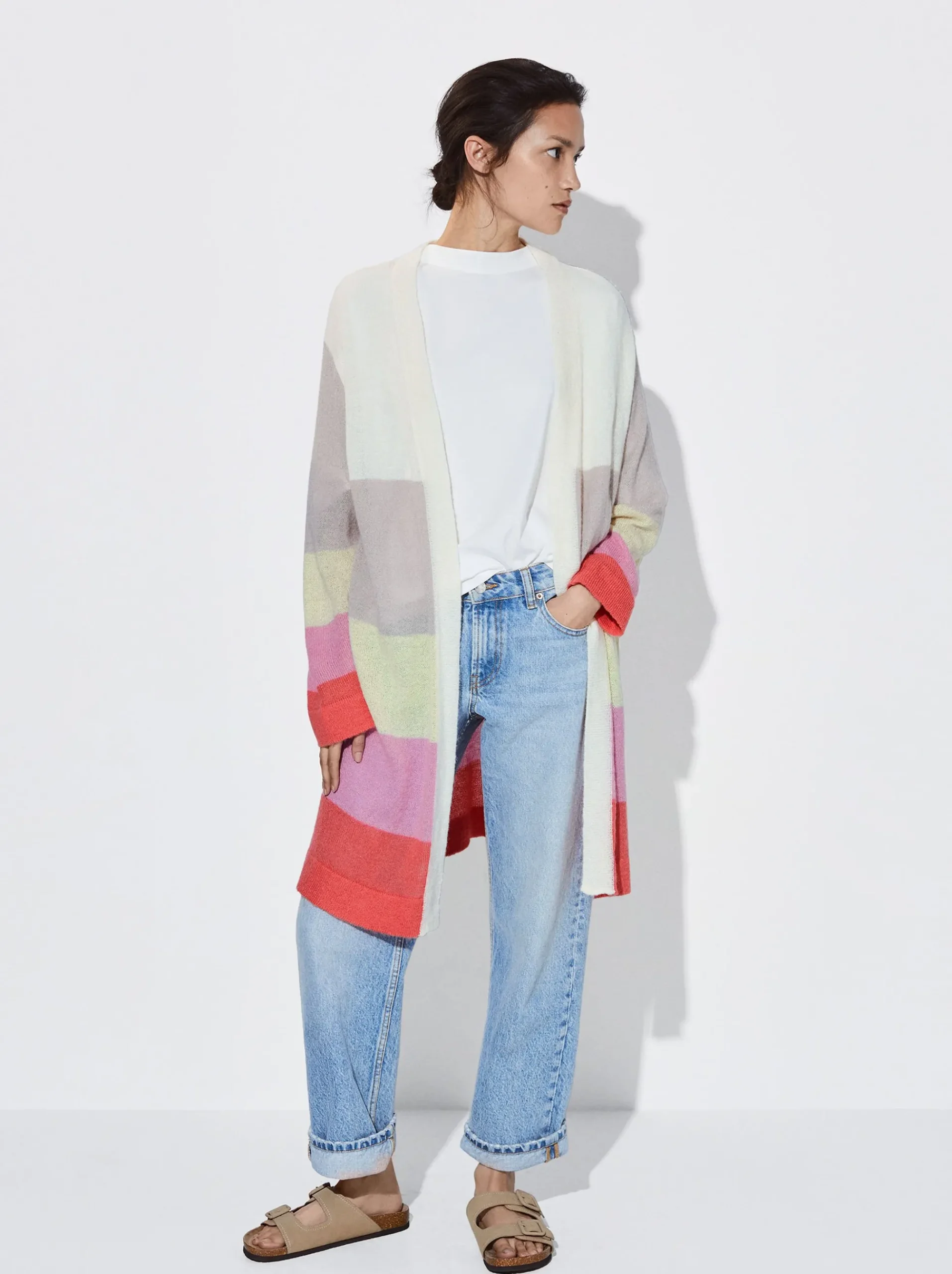 Striped Wool Blend Cardigan|Parfois Discount