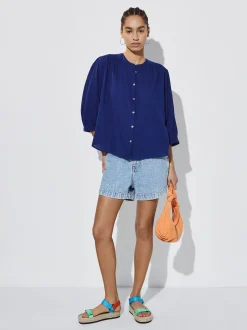 Textured Shirt With Puffed Sleeves|Parfois Outlet