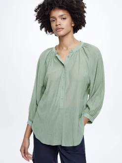 Textured Shirt With Puffed Sleeves|Parfois Discount