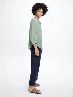 Textured Shirt With Puffed Sleeves|Parfois Discount