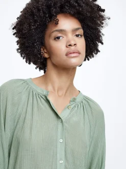 Textured Shirt With Puffed Sleeves|Parfois Discount