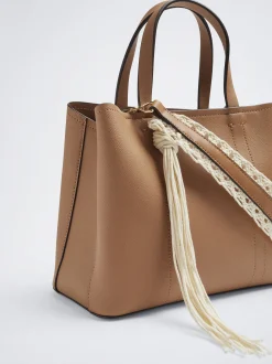 Tote Bag With Macram Handle|Parfois Store