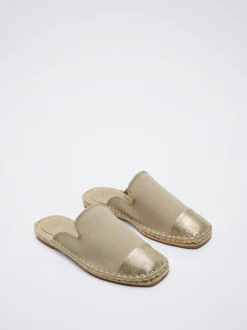 Two-Tone Jute Mules|Parfois Shop