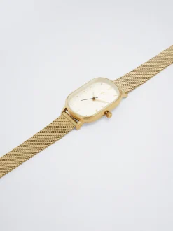 Watch With Stainless Steel Metallic Mesh Strap|Parfois Cheap