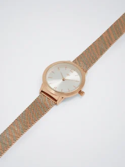 Watch With Stainless Steel Metallic Mesh Strap|Parfois Store