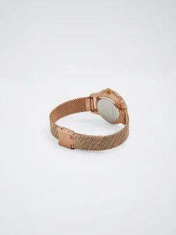 Watch With Stainless Steel Metallic Mesh Strap|Parfois Store
