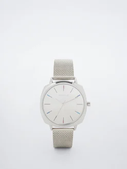 Watch With Stainless Steel Metallic Mesh Strap|Parfois Discount
