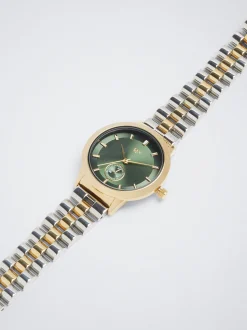 Watch With Two-Toned Steel Strap|Parfois Cheap