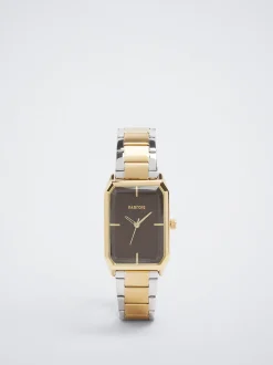 Watch With Two-Toned Steel Strap|Parfois Cheap