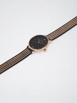 Watch With Two-Toned Steel Strap|Parfois Clearance