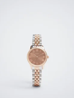 Watch With Two-Toned Steel Strap|Parfois New