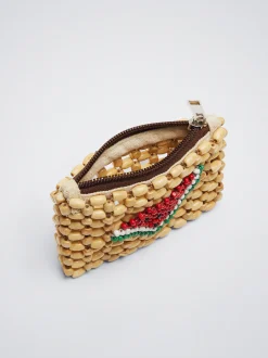 Wooden Coin Purse With Beads|Parfois Sale